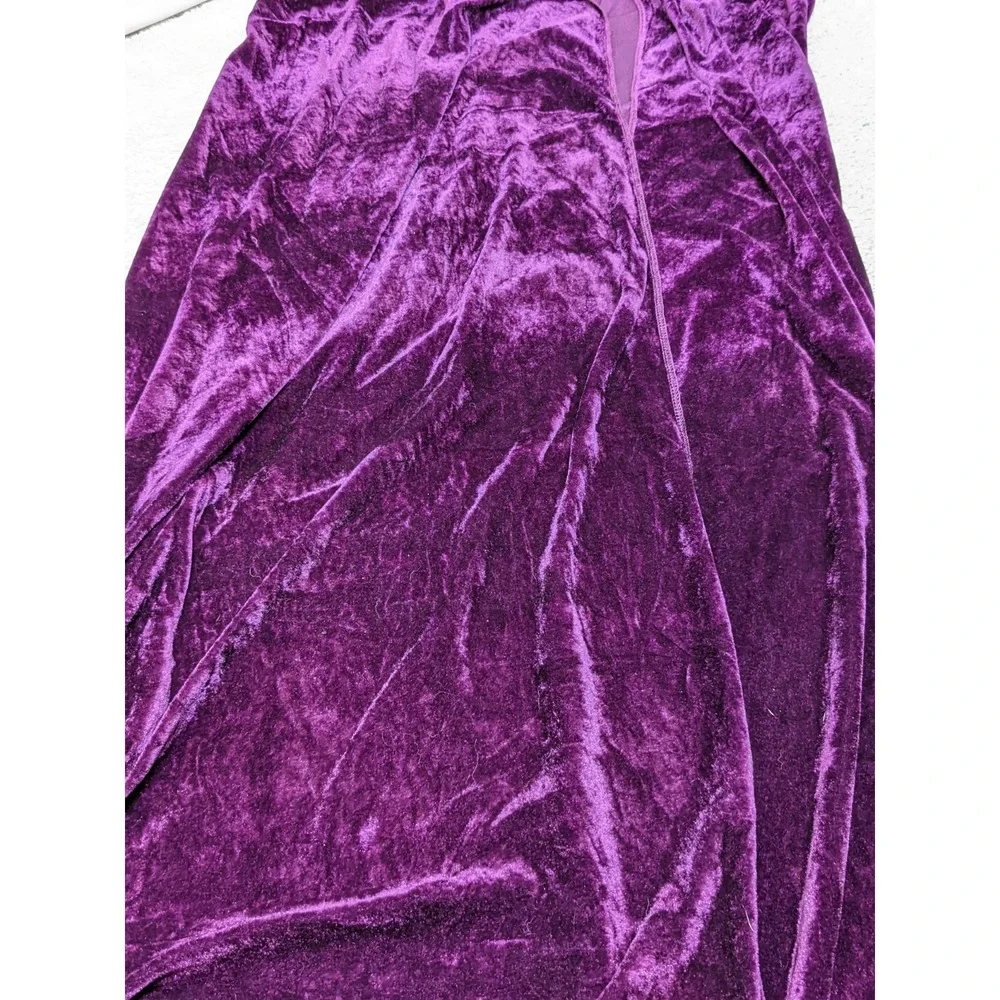 Evlatte Purple Velvet Hooded Cape Shawl 66